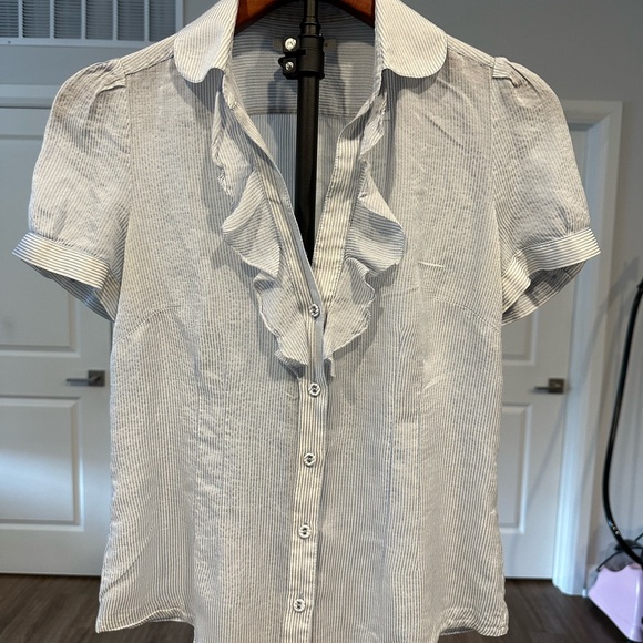 Banana Republic Light Blue Ruffle Blouse - Picture 3 of 7